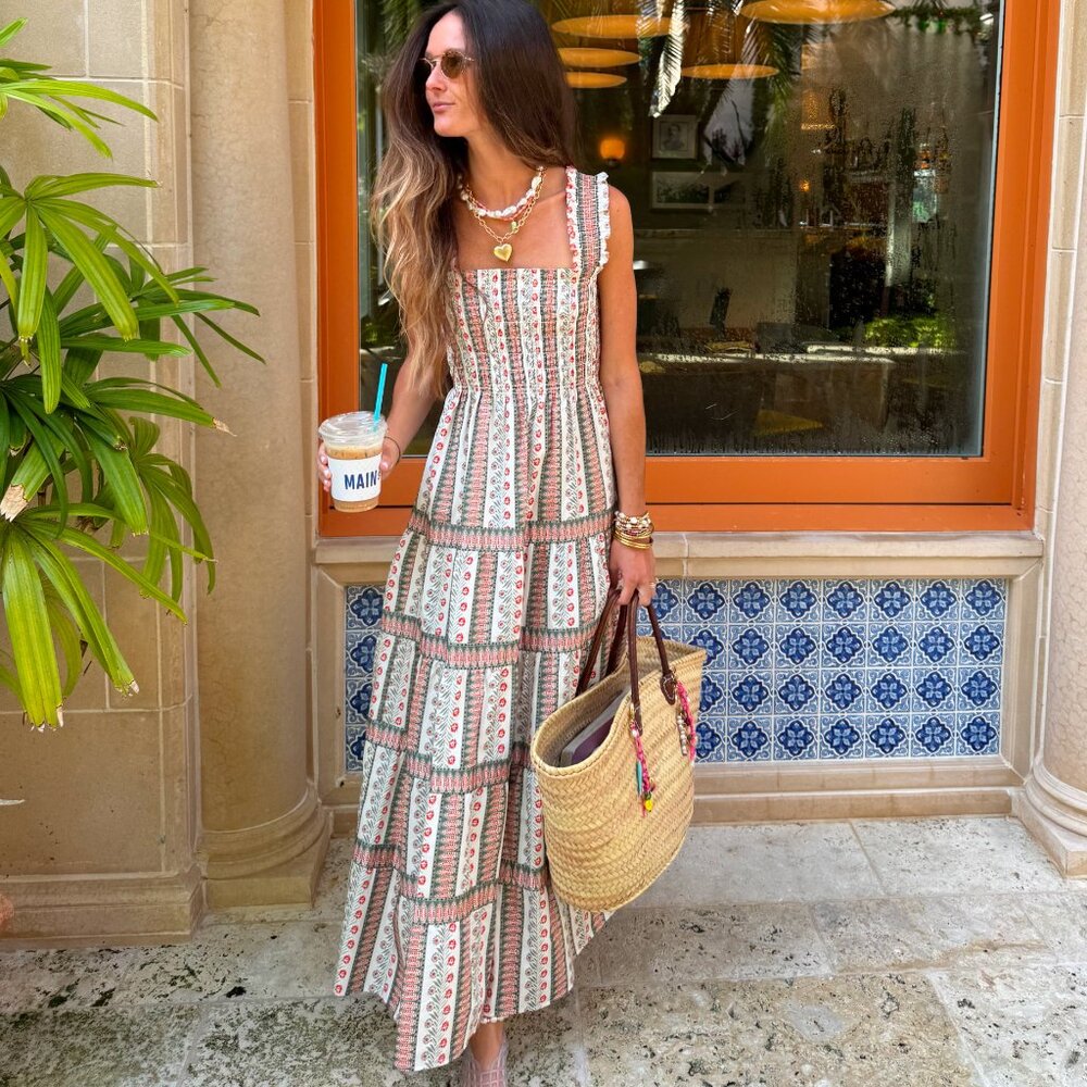 Hill House Home The Kimmy Nap Dress - Cosmos Floral Stripe Size XSCosmos Floral - Picture 2 of 3